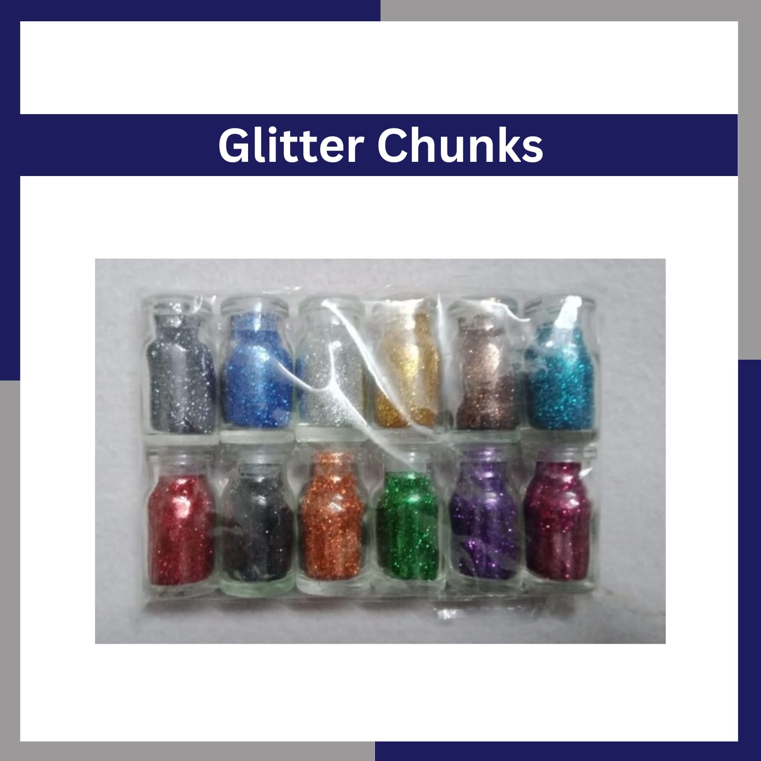 Set Of 12 Glitter Chunks