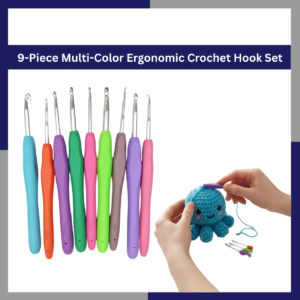 9-Piece Multi-Color Ergonomic Crochet Hook Set