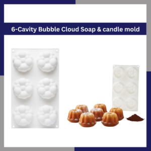 6-Cavity Bubble Cloud Soap & candle mold