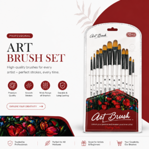 **Professional Artist Paint Brush Set (Pack of 12)**